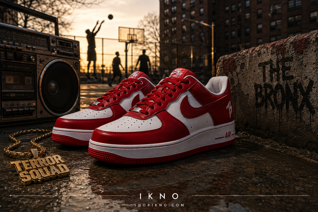 Terror Squad Air Force 1 University Red and White side profile