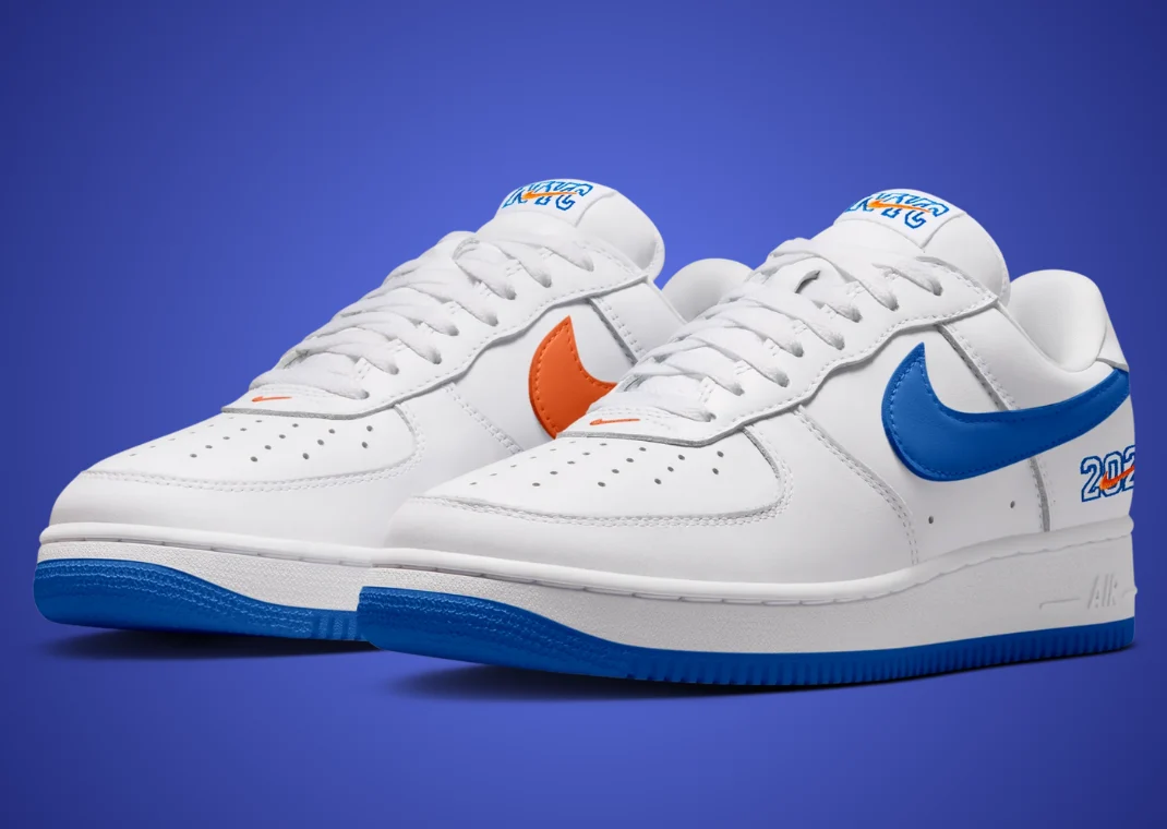 Nike Air Force 1 ’01 NYC in white, blue and orange