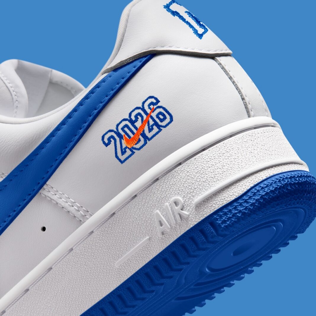 Nike Air Force 1 ’01 NYC — white, Brilliant Orange and Rush Blue