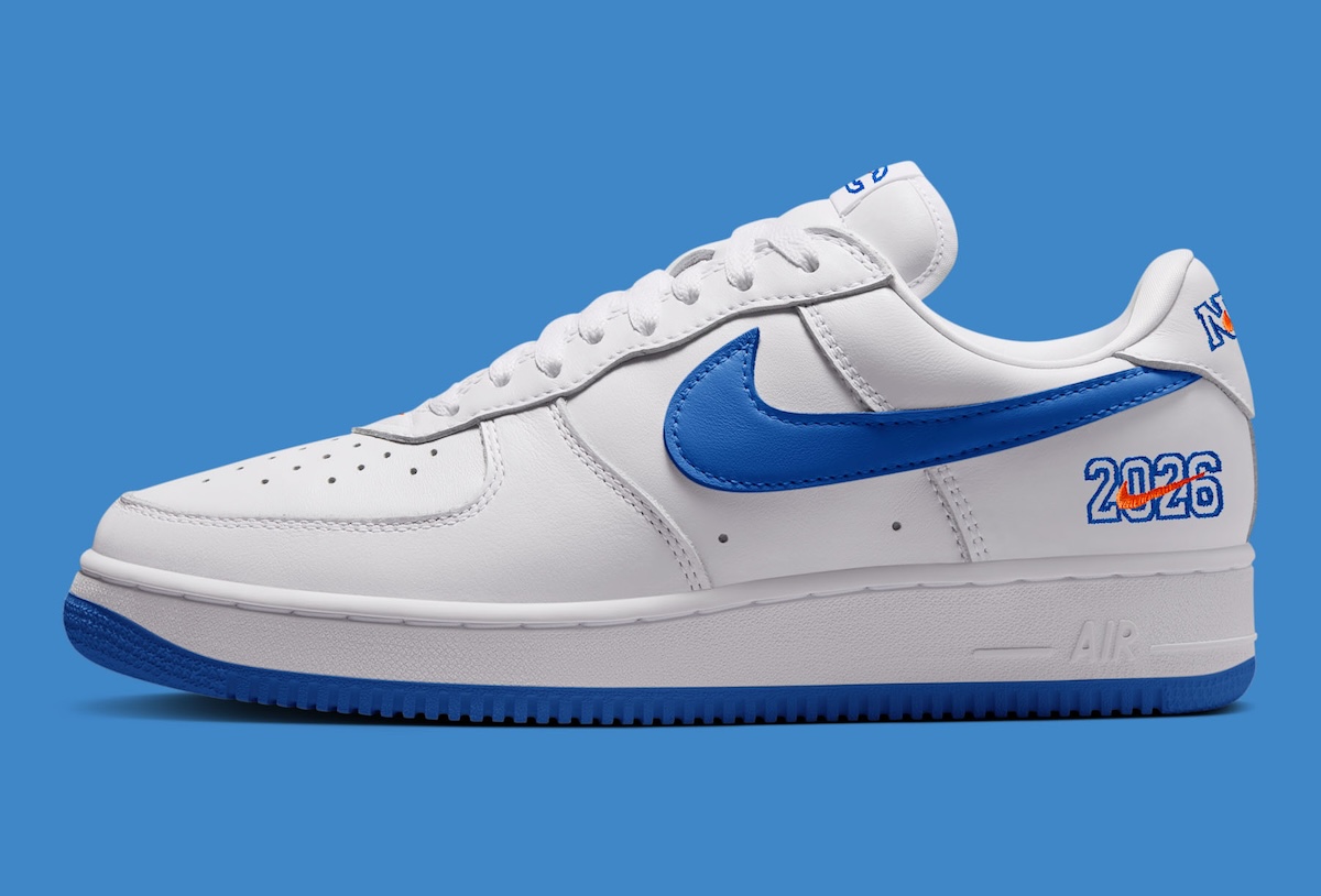 Nike Air Force 1 ’01 NYC — white, Brilliant Orange and Rush Blue