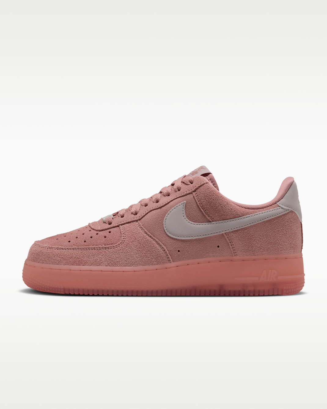 Nike Air Force 1 07 Suede in Rust Pink and Particle Rose